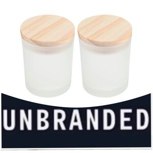 UNBRANDED Set Of 2 Glass Storage Jars with Bamboo Lids